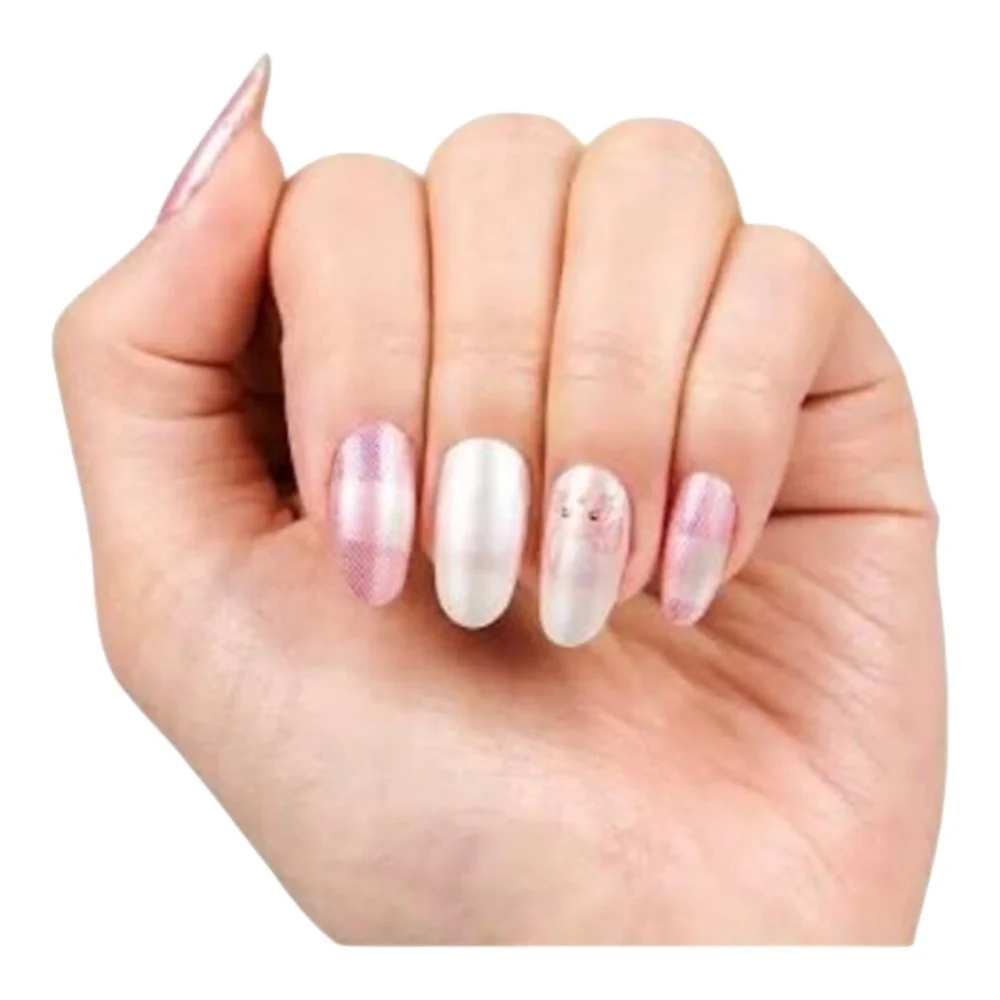Color Street Funny Bunny Pink Plaid Nail Strips 16 Various Sizes